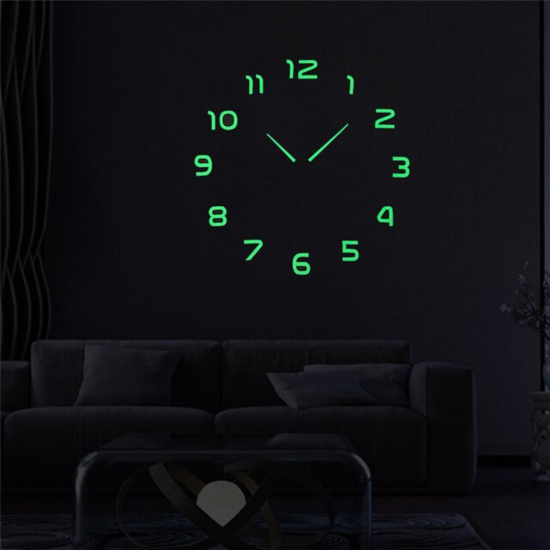 DIY Wall Clock 3D Roman Word Large Wall Clock Living Room Watch Modern Quartz Minimalist Wall Sticker Clock Home Decor 2023 New