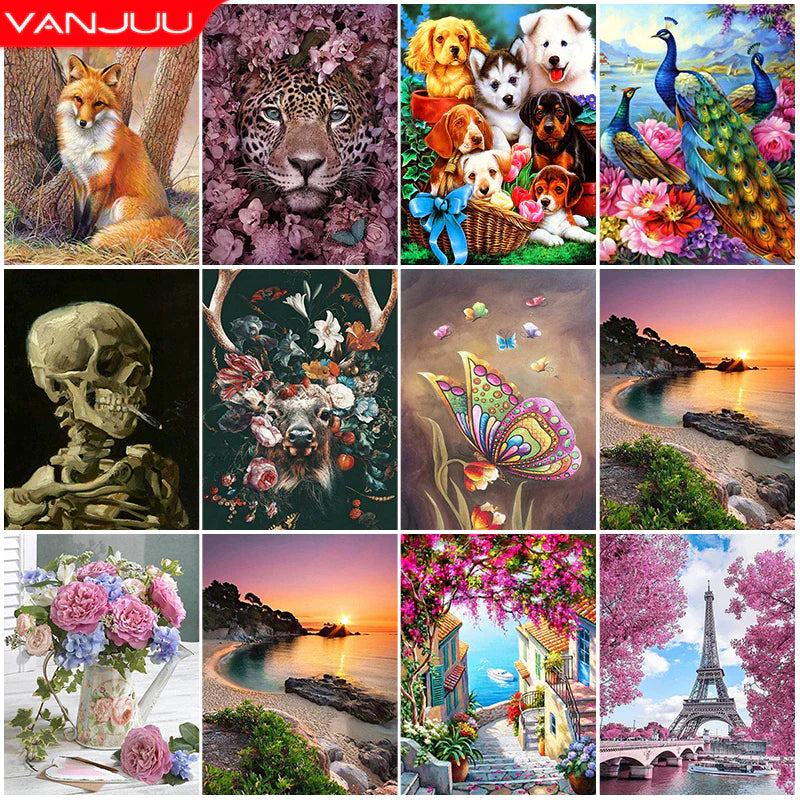 DIY 5D Diamond Painting Landscape Animal Embroidery Home Decor Gift