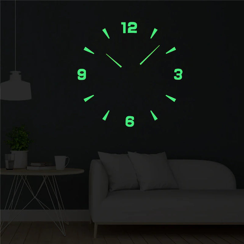 DIY Wall Clock 3D Roman Word Large Wall Clock Living Room Watch Modern Quartz Minimalist Wall Sticker Clock Home Decor 2023 New